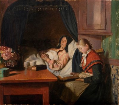 Accanto a un letto di malato da Michael Peter Ancher
